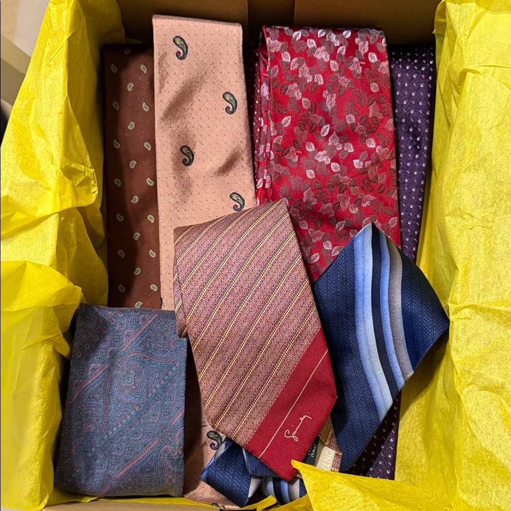 Men's Ties -7 ties, multi colors, multi designers.